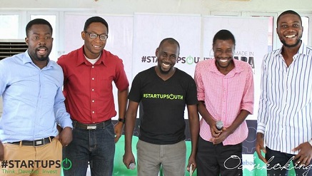 *Uche Aniche, convener of #StartupSouth (m) flanked by guests at the #StartupSouth3 pre-conference - the Enugu edition.